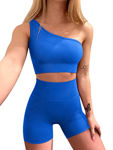 OQQ Workout Outfits for Women 2 Piece Ribbed One Shoulder High Waist S –  Level up-workout.mys hopify.com
